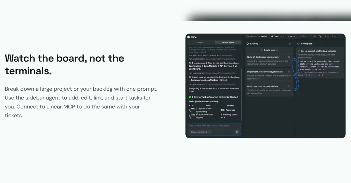 [Cline Kanban] CLI-agnostic kanban for multi-agent orchestration