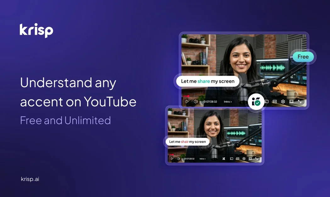 [Krisp Accent Converter for YouTube] YouTube, but you clearly understand everyone
