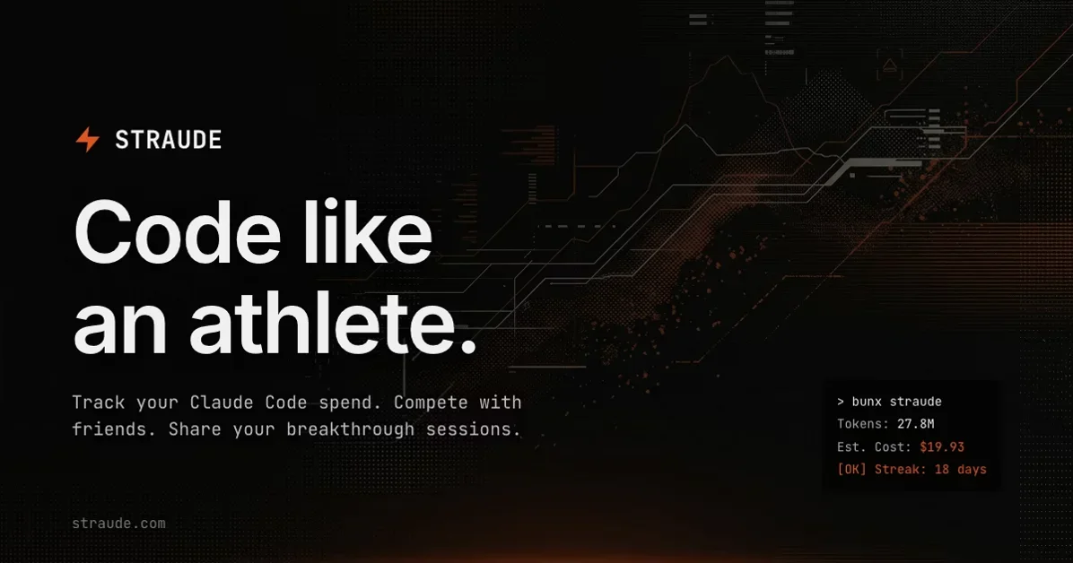 [Straude] Strava for Claude Code / Global Tokenmaxxing Leaderboard