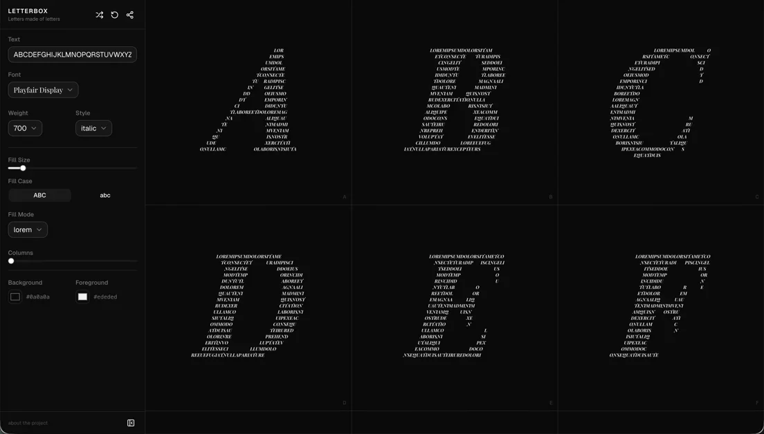 [Letterbox] Letters made of letters
