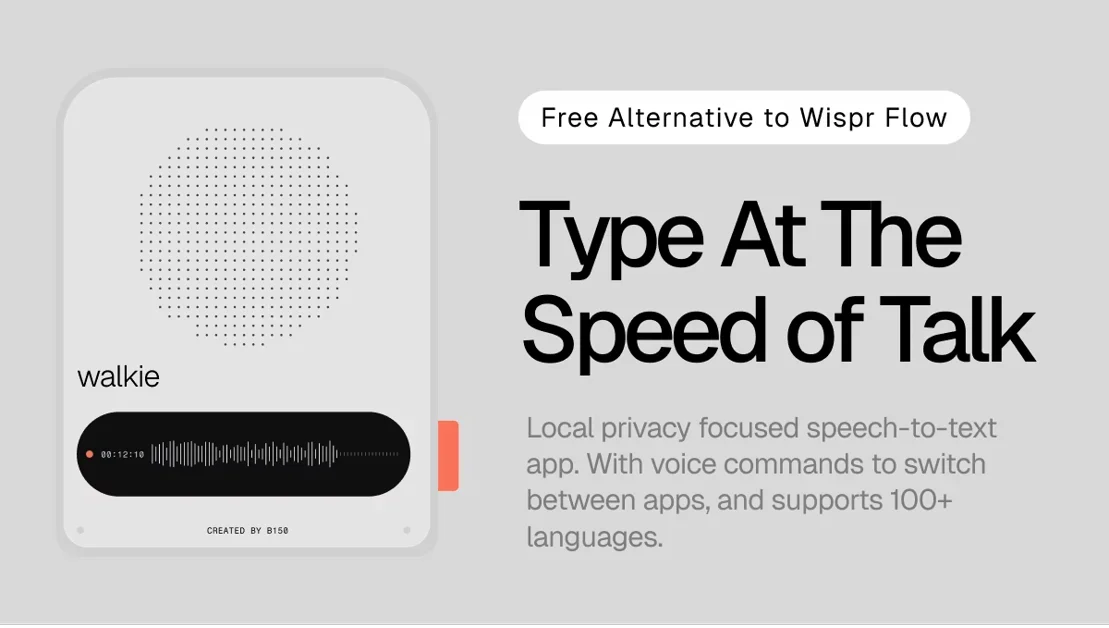[Walkie] Free local speech-to-text tool