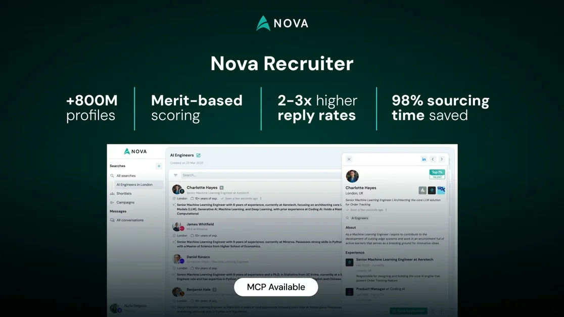 [Nova Recruiter] Agentic platform to find, contact and recruit top talent