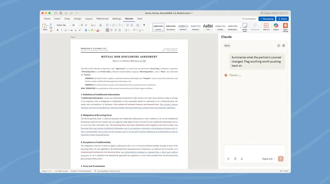 [Claude for Word] Bring Claude natively into your Microsoft Word workflow