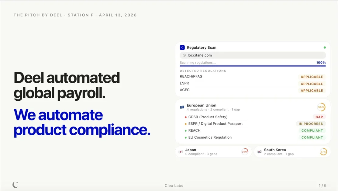 [Cleo Labs] Automate global compliance  for selling physical products