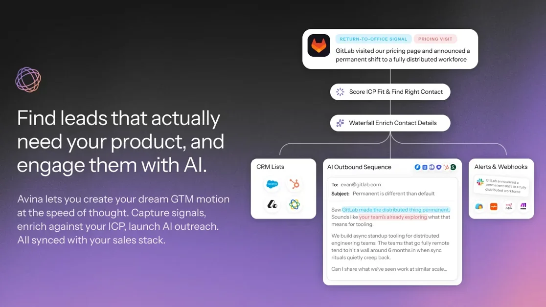 [Avina] GTM Agents to Find and Reach Your Next Customer