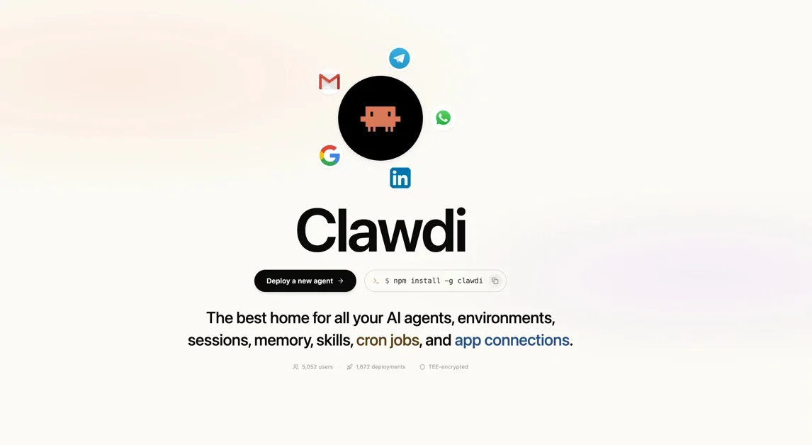 [Clawdi] Best home for all AI agents