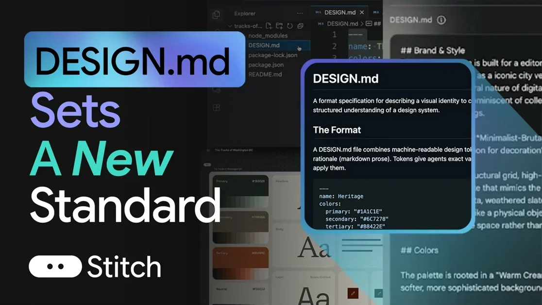 [DESIGN.md by Google Stitch] Store your design system in a file AI agents can read