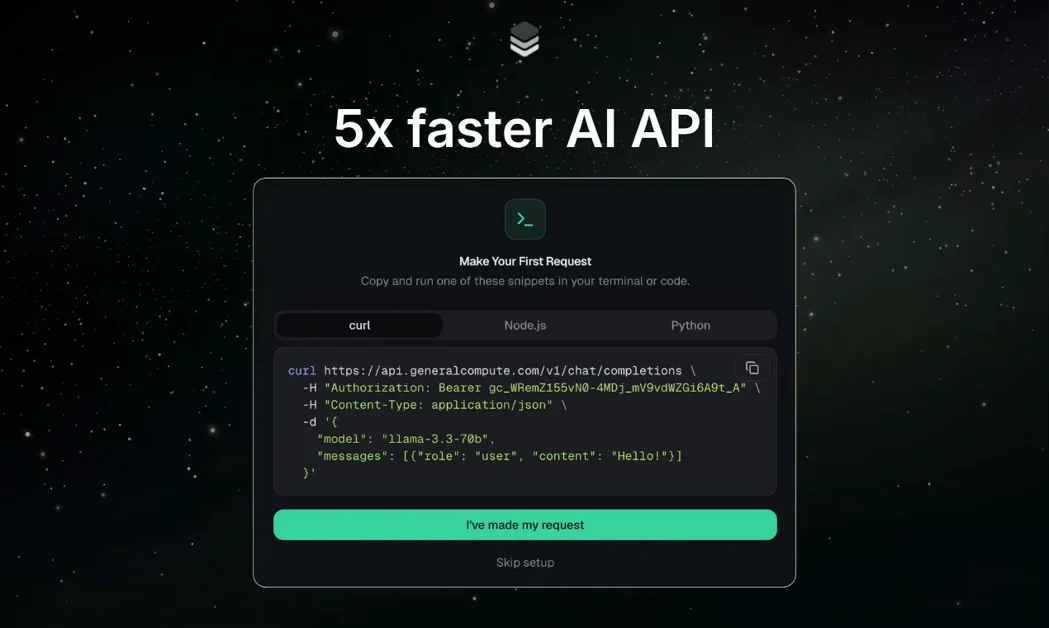 [General Compute] AI models that run on an inference cloud optimized for speed