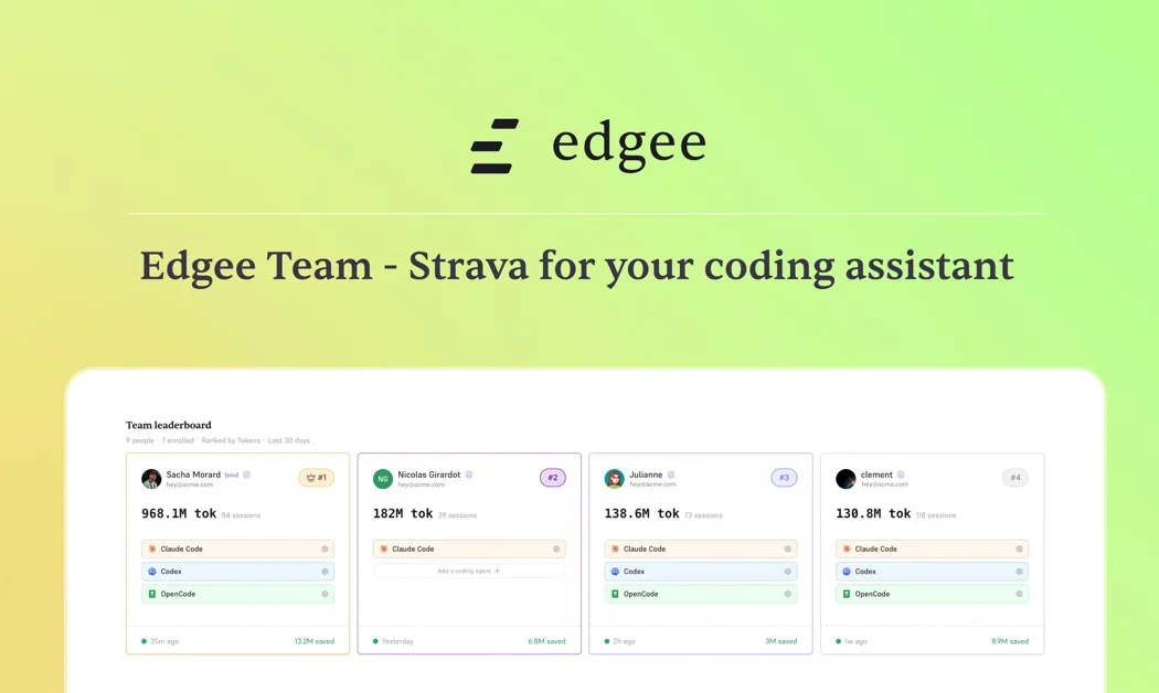 [Edgee Team] Strava for your coding assistants