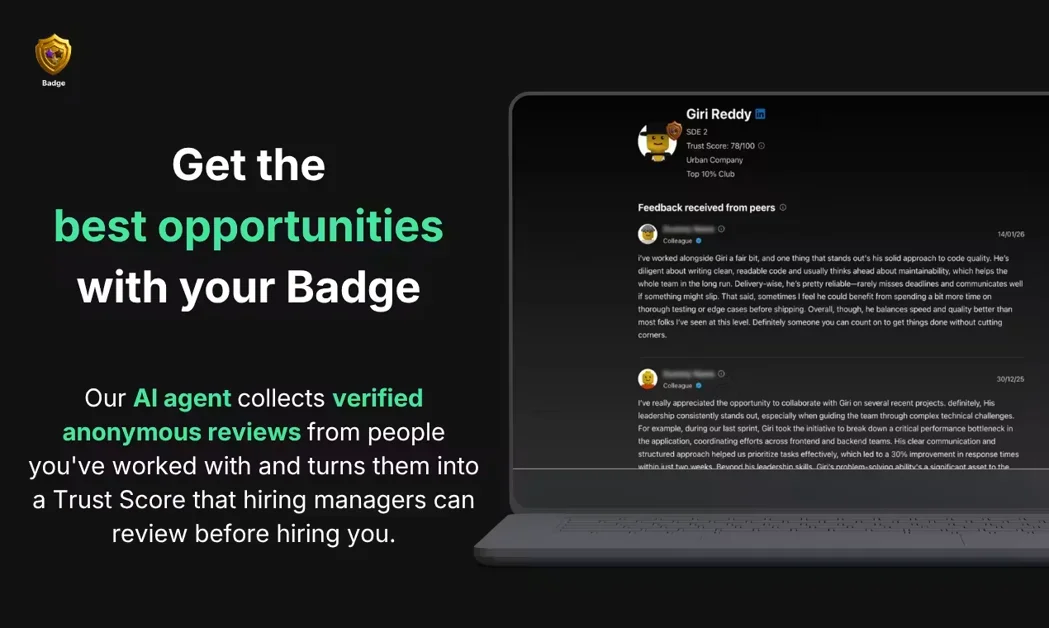 [Badge] AI agents collect peer reviews to generate proof of work