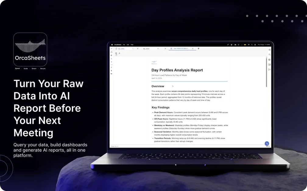 [OrcaSheets AI Reports] Query data to build dashboards and generate detailed reports