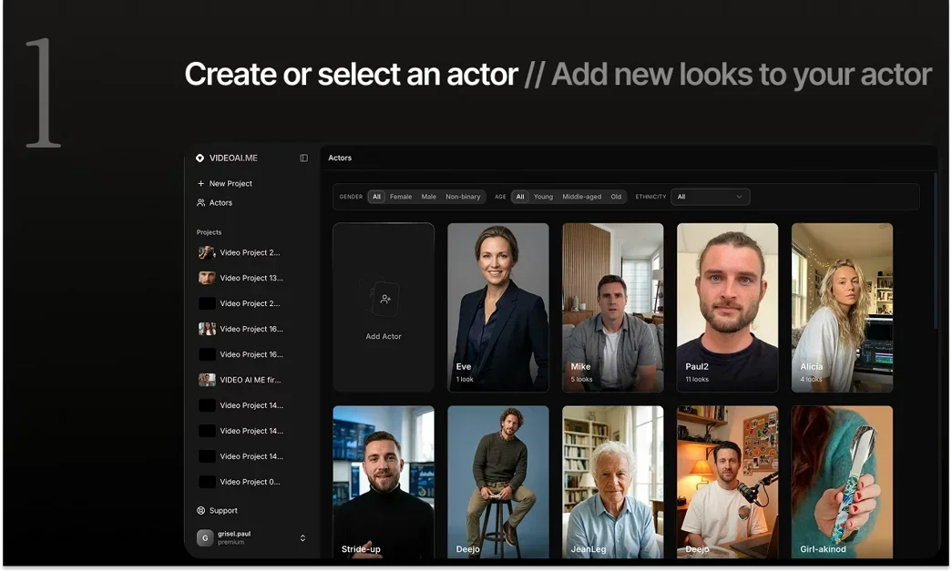 [VIDEO AI ME] Create videos with AI actors that sound and look real