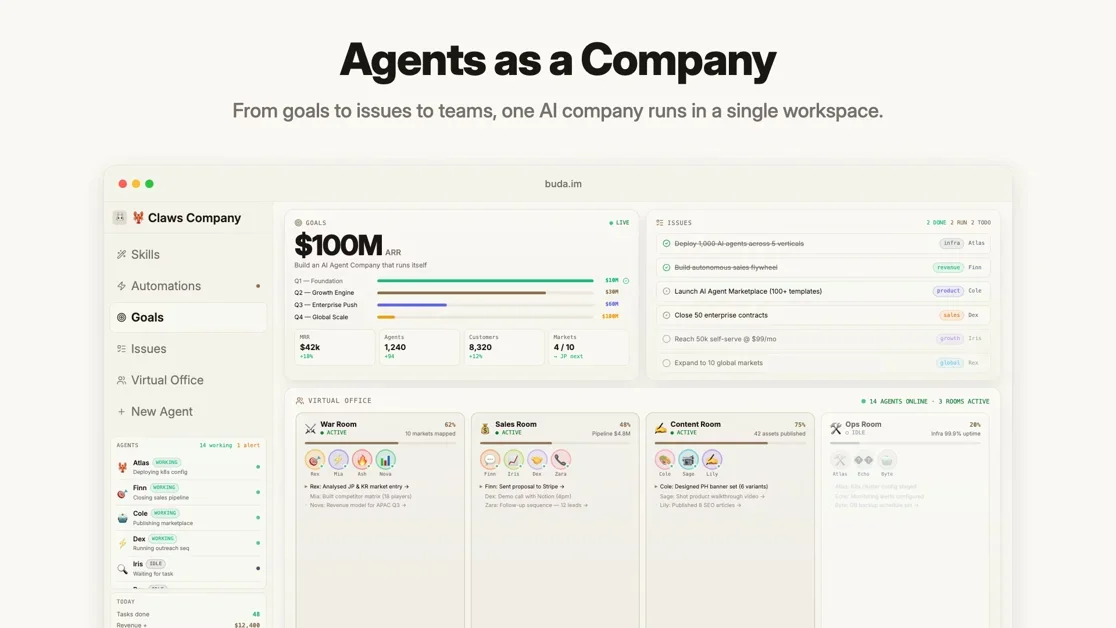 [Buda] Recruit agents to run your company as a synchronous team