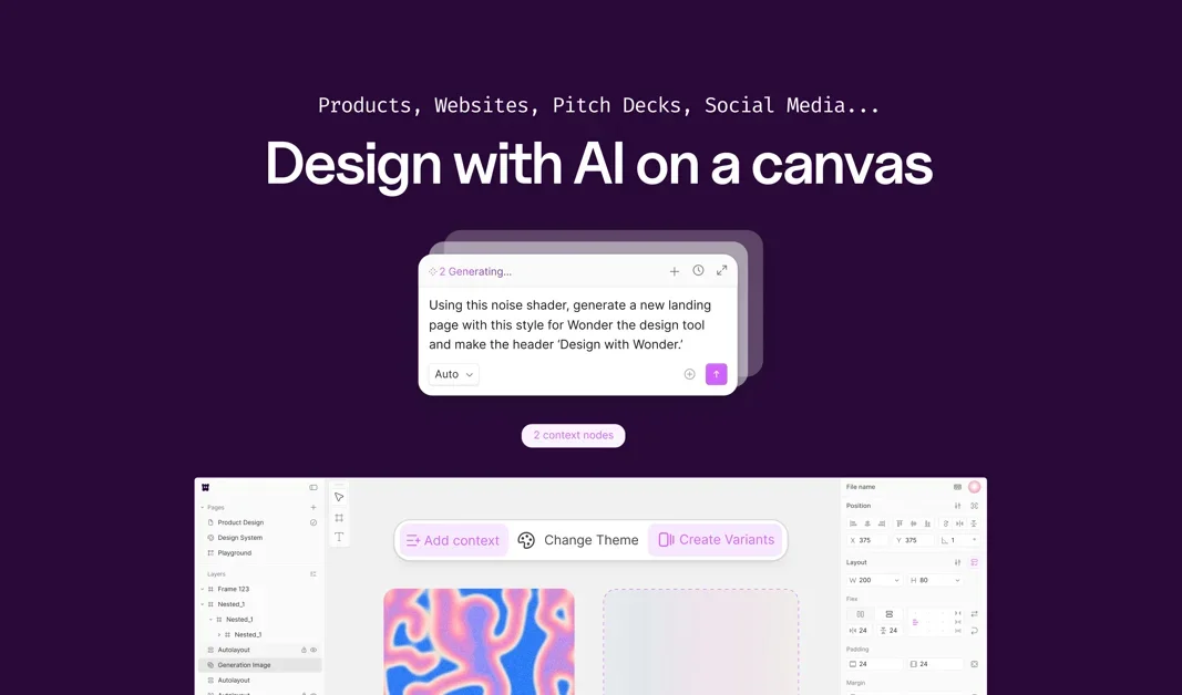 [Wonder] The AI design agent that works on your canvas