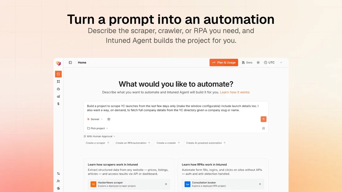 [Intuned Agent] Production browser automation, built and maintained by AI