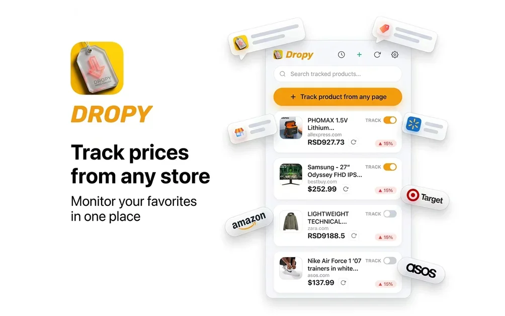 [Dropy] Track prices on stores like Amazon, eBay, & AliExpress