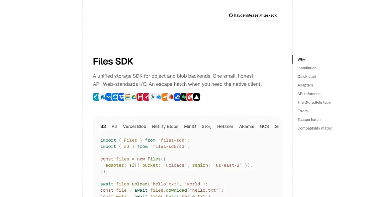 [Files SDK] A unified storage SDK for object and blob backends