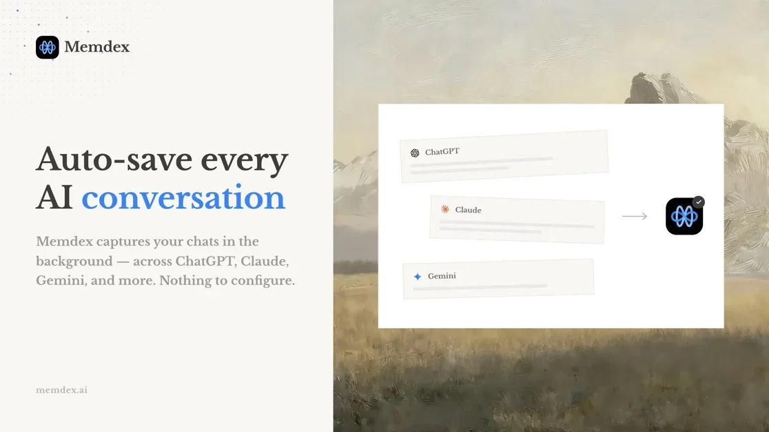 [Memdex] Turn every AI conversation into reusable local memory