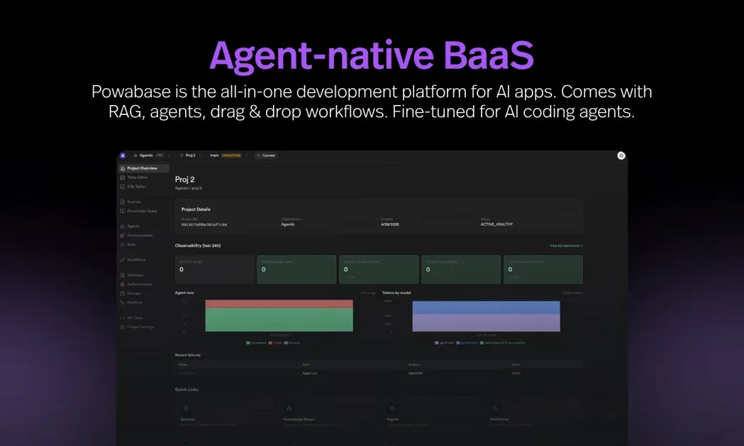 [Powabase] Build AI apps with Postgres, RAG, and agents