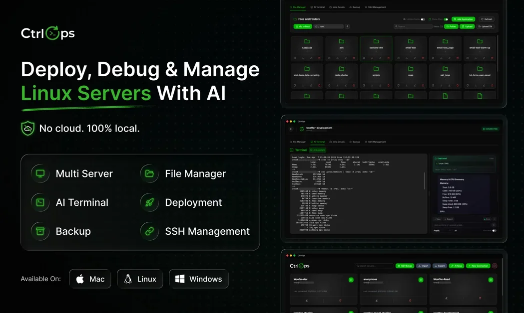 [CtrlOps] Deploy, Debug & Manage Linux Servers with AI.