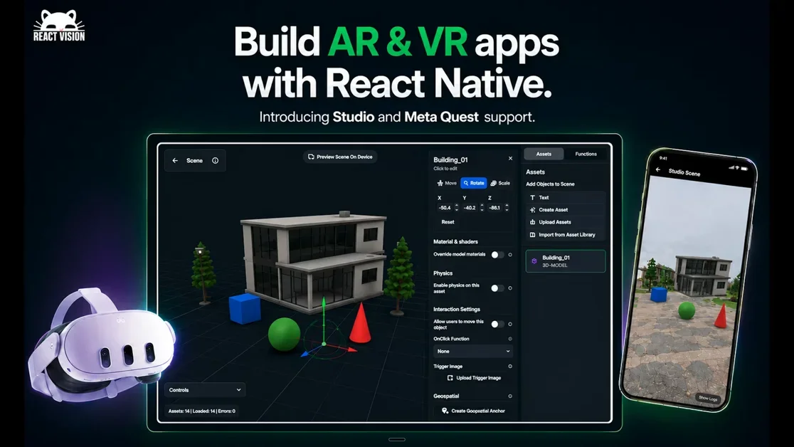 [ReactVision Studio] Build AR/VR Apps in React Native + ship directly to devices