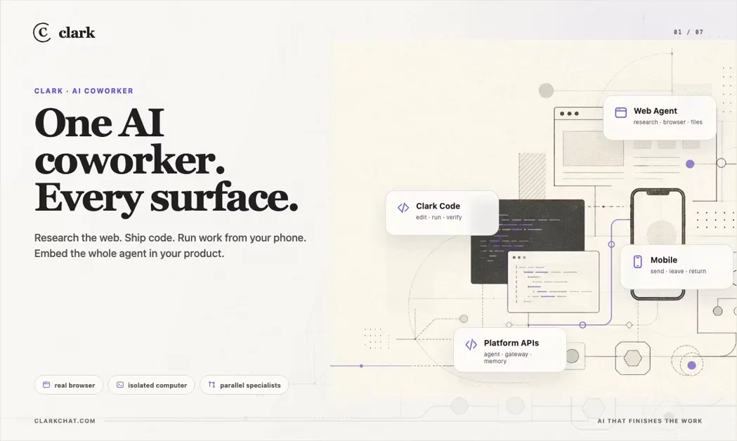 [Clark] An AI coworker with its own cloud computer