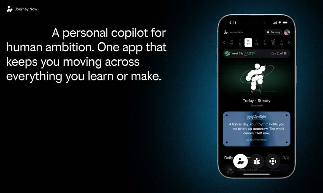 [Journey Now] Learning copilot for human ambition via step-by-step plans
