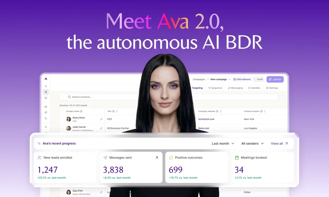 [Ava 2.0] Your AI BDR that runs outbound sales autonomously