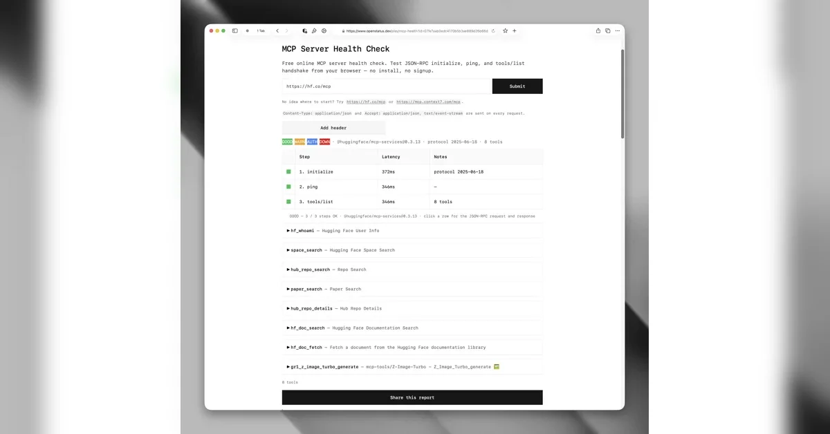 [Openstatus MCP Health Checker   ] Test MCP servers like a real AI client, not just a ping