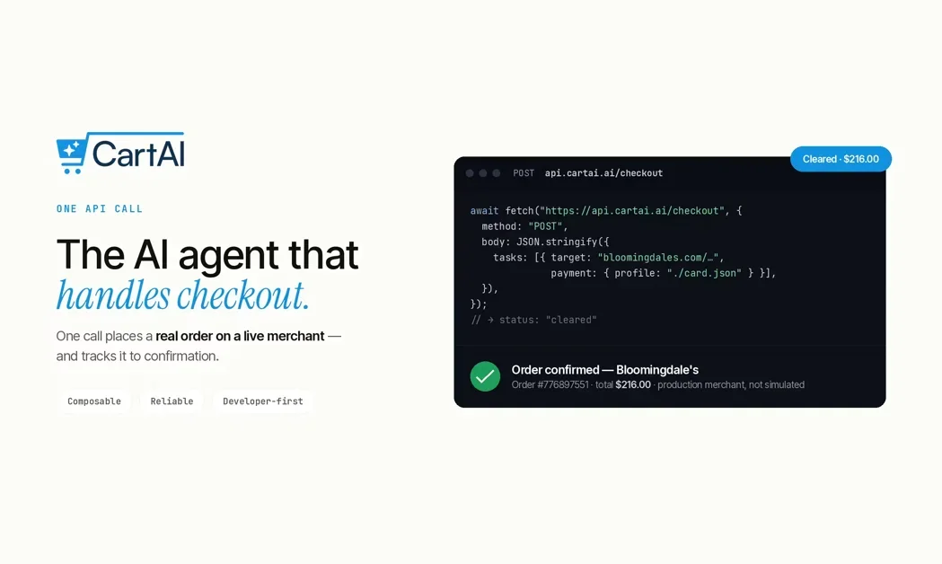 [CartAI] The AI agent that handles checkout.