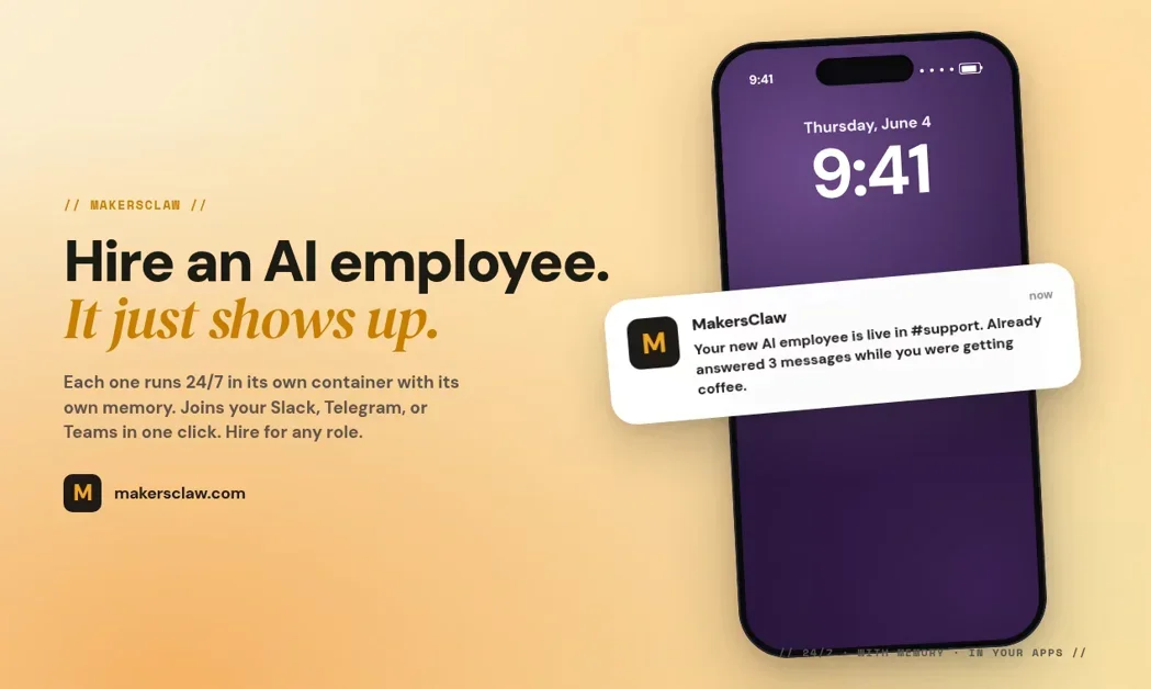 [MakersClaw] Hire AI employees that live in your Slack, Teams, Telegram