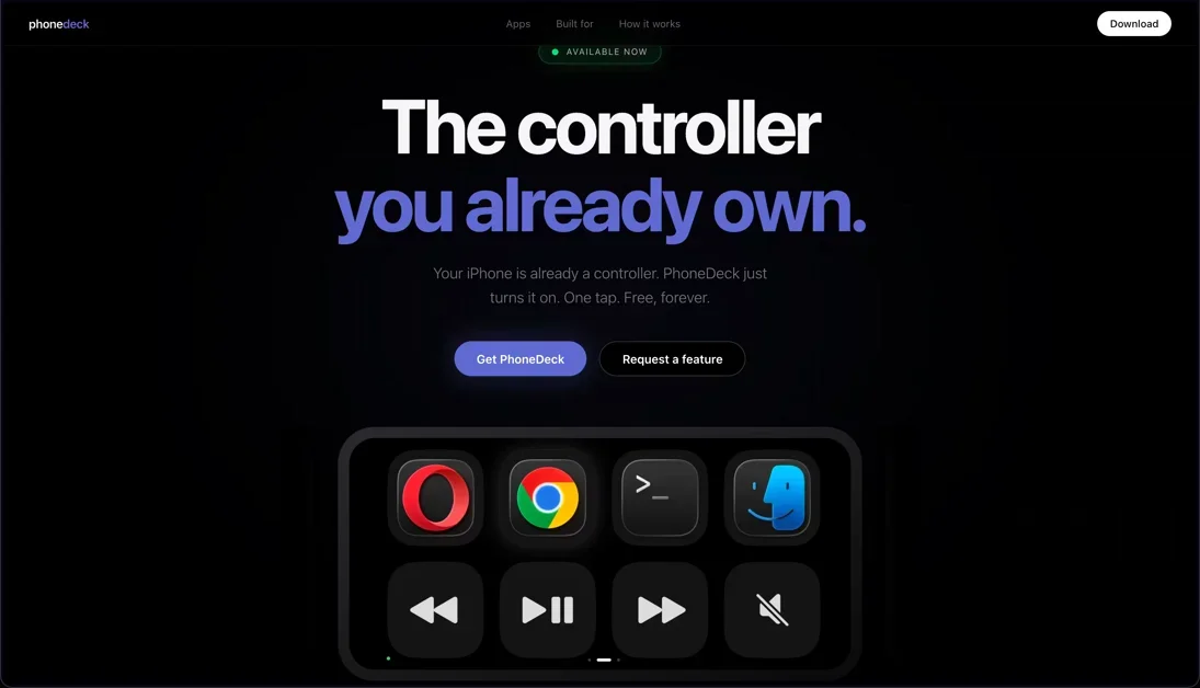 [PhoneDeck]  Turn your iPhone into a free Mac controller