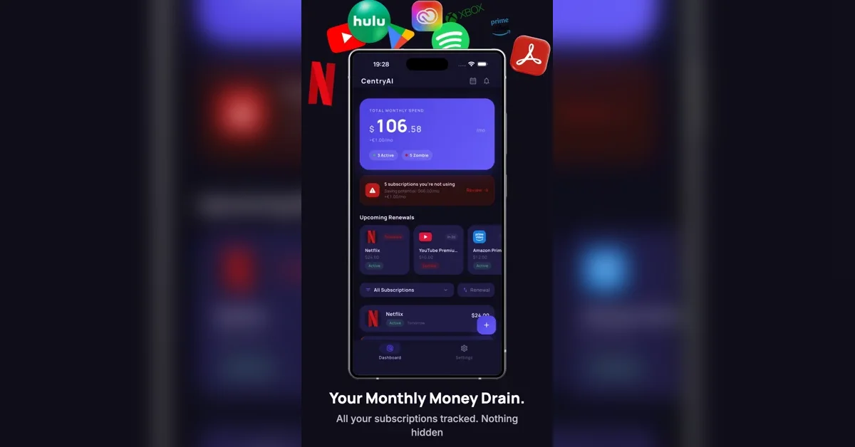 [CentryAI] Subscription tracker built by someone who forgot 11 of them