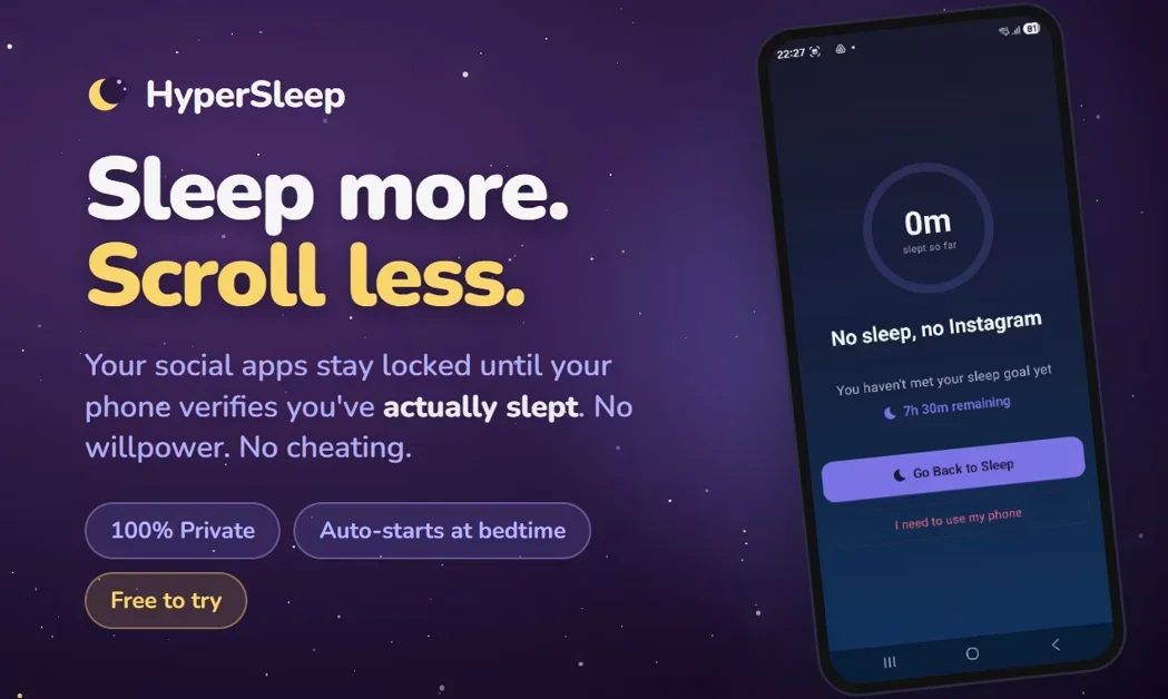 [HyperSleep] Block social media until you've actually slept