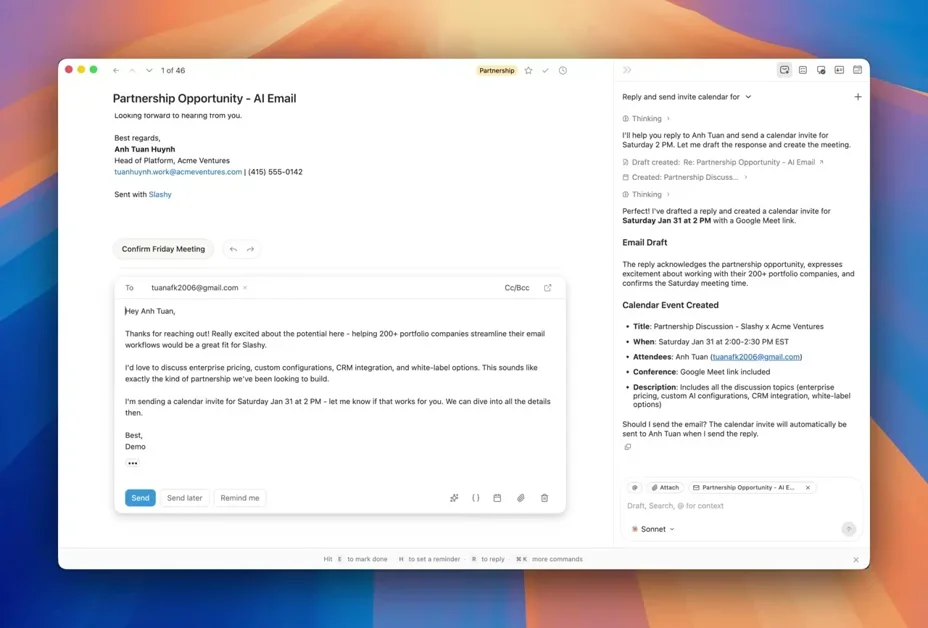 [Slashy] The AI assistant that does email for you