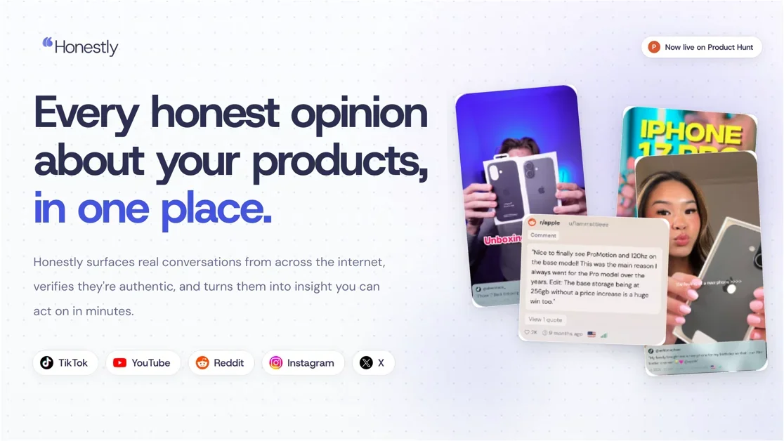 [Honestly] See what Reddit and TikTok honestly think about your product