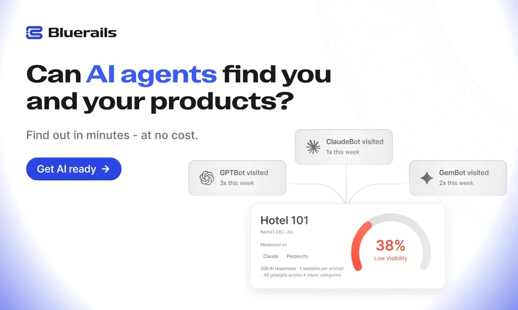 [Bluerails Discovery ] The rails AI agents use to find and pay you