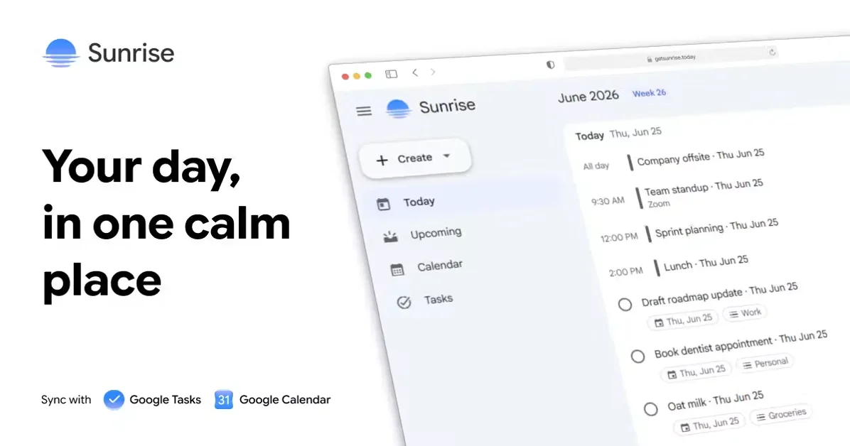 [Sunrise] A real planner for Google Tasks