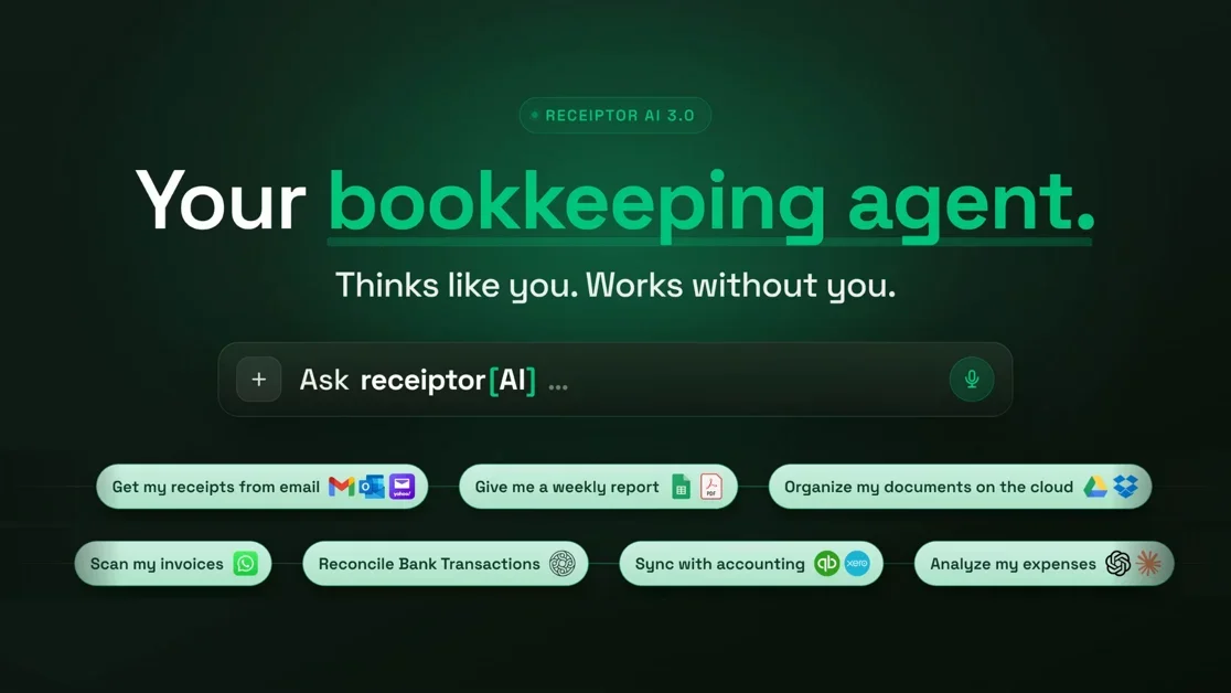 [Agent Mode by Receiptor AI] Bookkeeping assistant that runs receipt workflows end-to-end