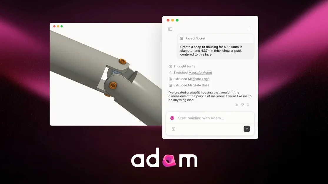 [Adam CAD Copilot] AI CAD inside Onshape and Fusion
