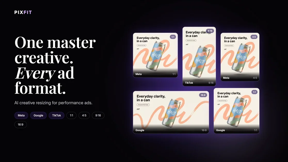 [PixFit] Turn 1 creative into every ad format, instantly