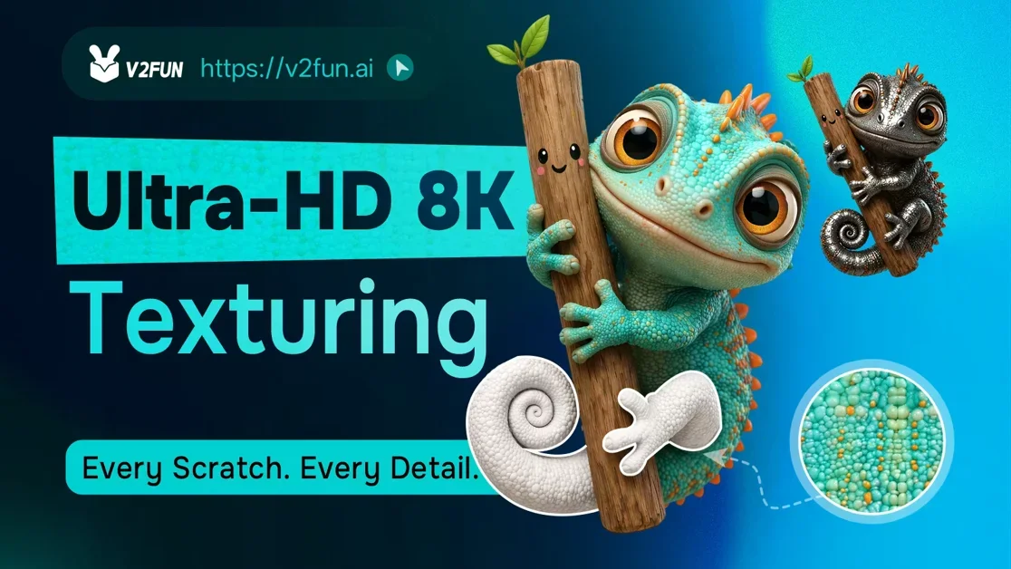 [V2Fun] Generate 3D character with 8K textures and AI motion capture