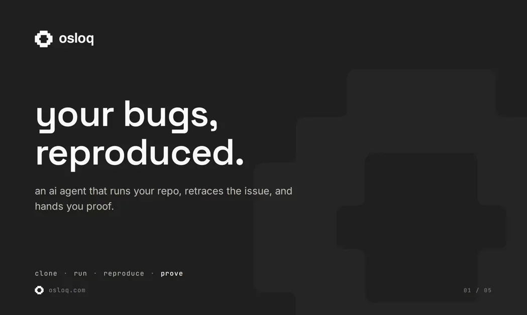 [Osloq] An AI agent that reproduces GitHub issues for you