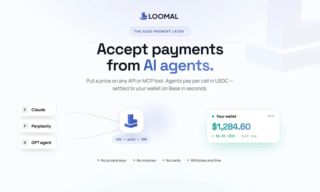 [Loomal] Monetize any MCP server in 5 minutes with no % skim.