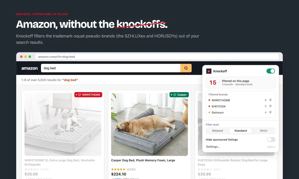 [Knockoff] Amazon, without the knockoffs