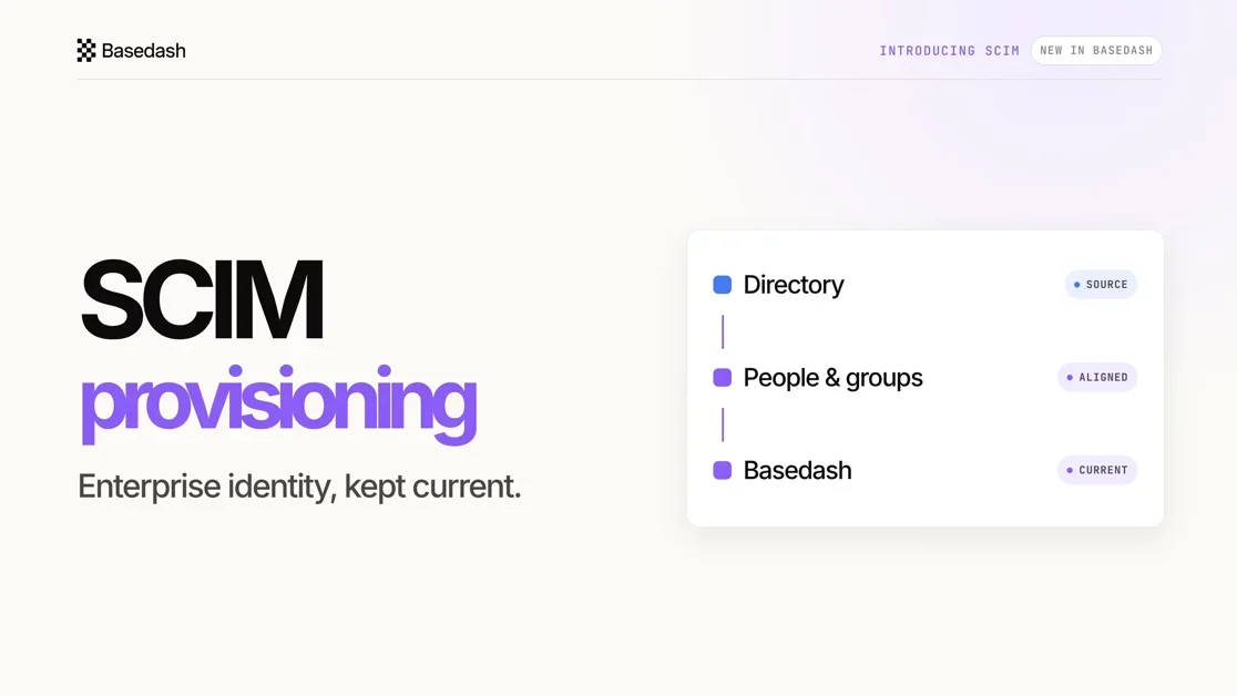 [Basedash SCIM] Your org changes. Access keeps up.