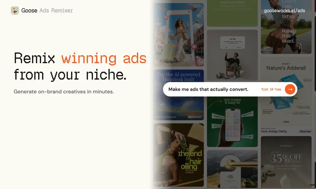 [Goose Ads Remixer] Remix the ads already winning in your niche