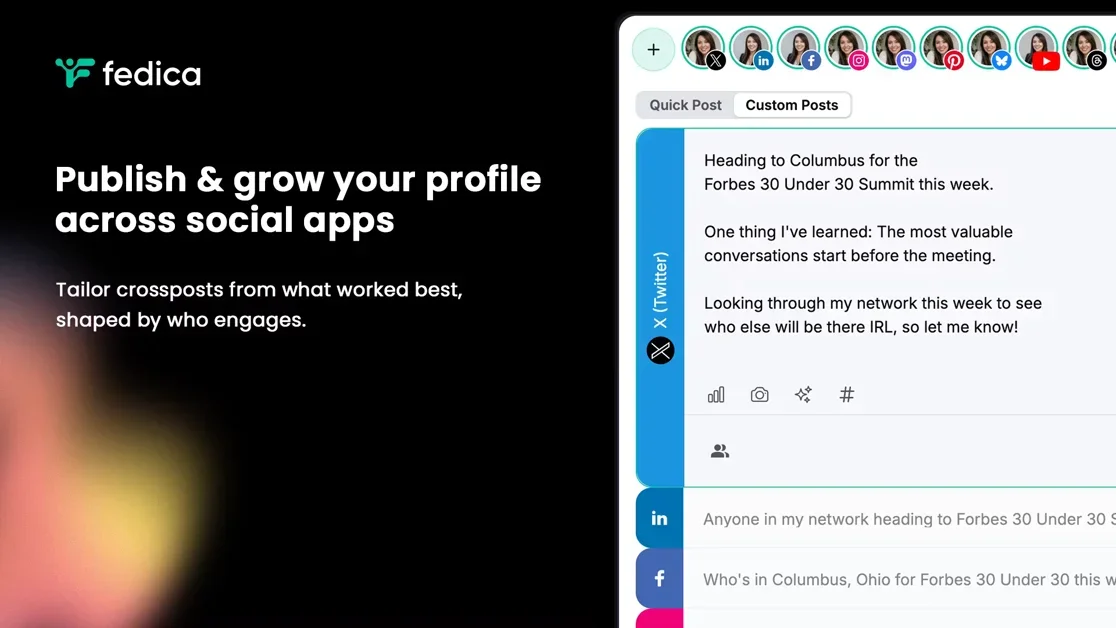 [Fedica 2.0] Publish and grow your profile across social apps
