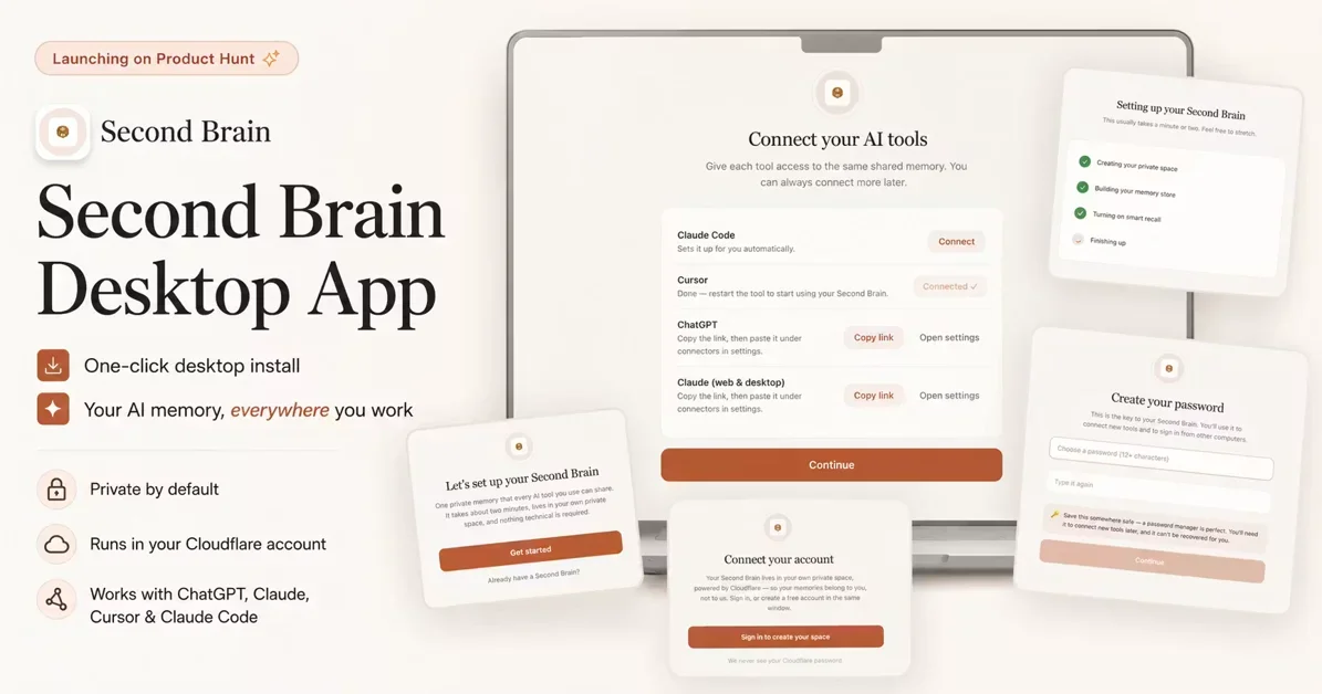 [Second Brain for Mac and Windows] Your AI memory, everywhere you work