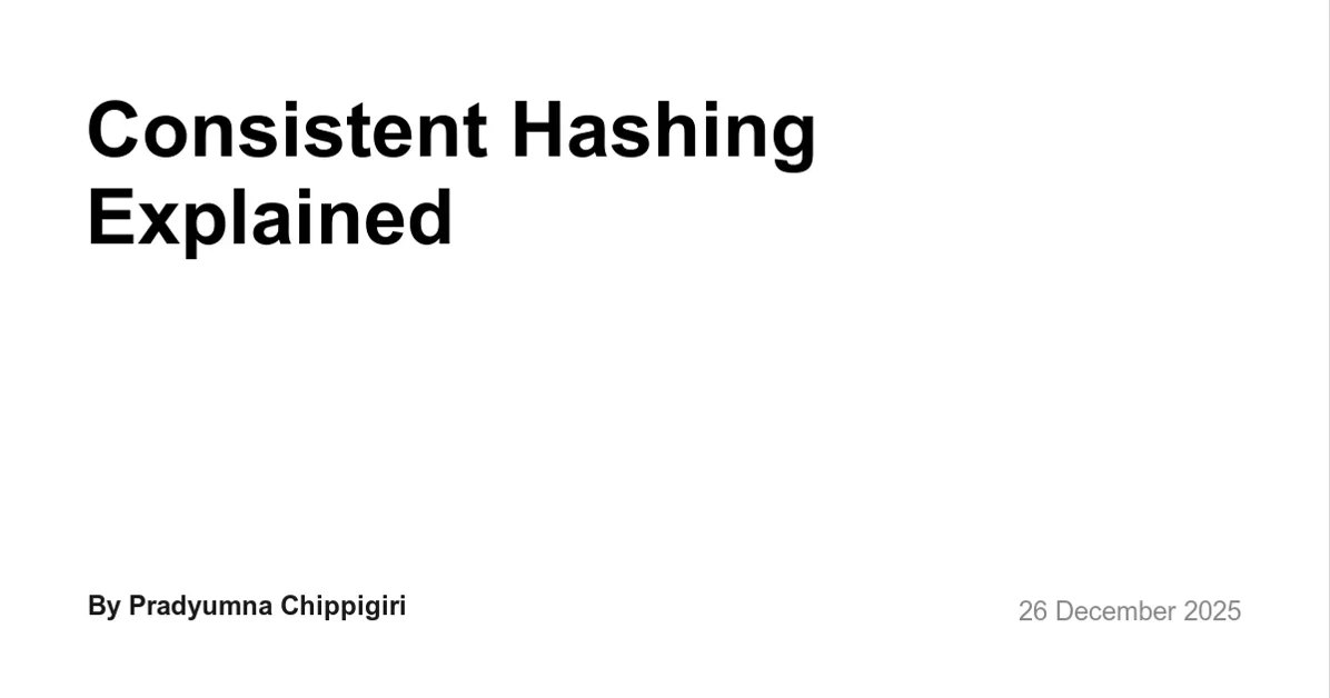 Explained what problem consistent hashing solves and how it works.